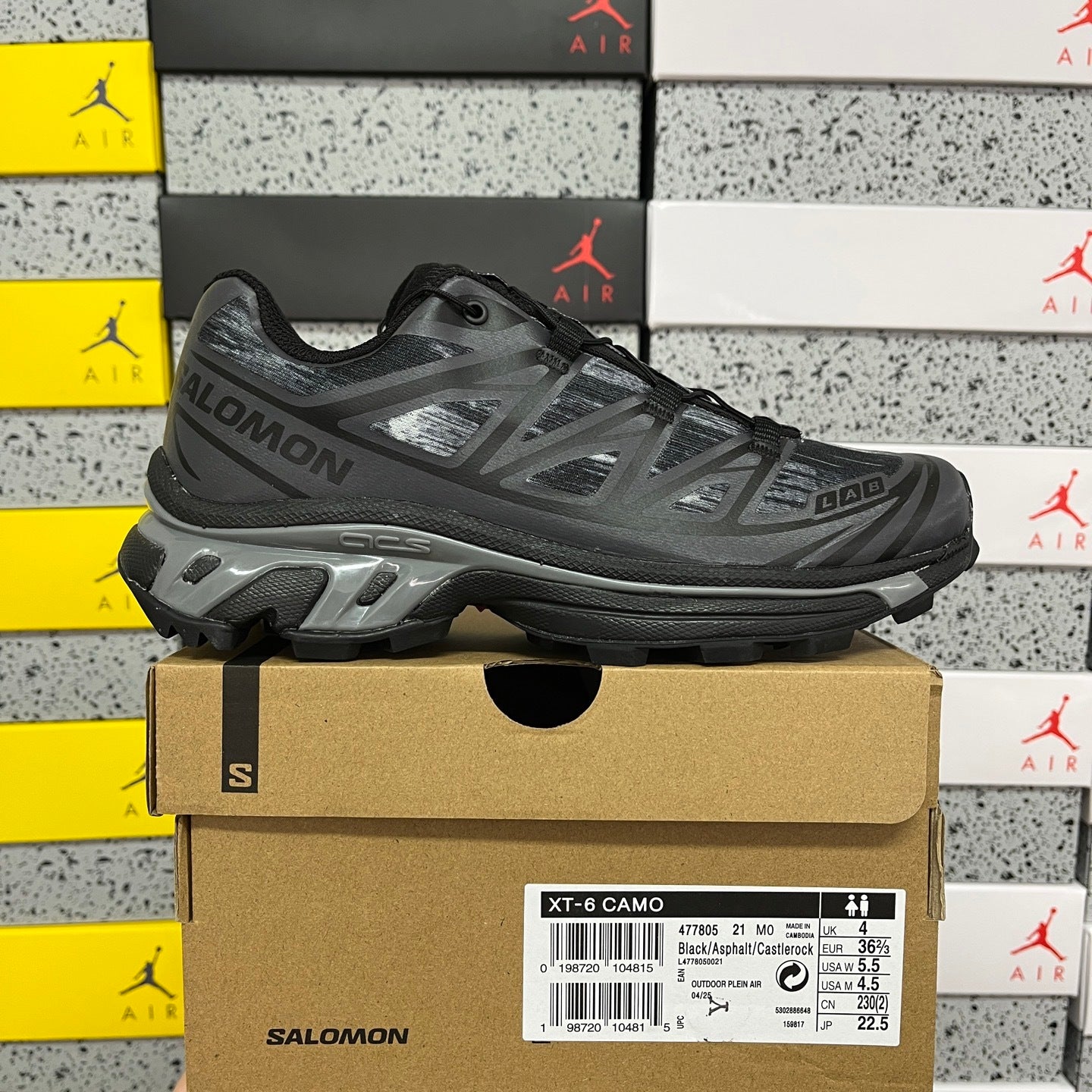 SALOMON-XT-6 Camo 'Black Asphalt Castlerock'