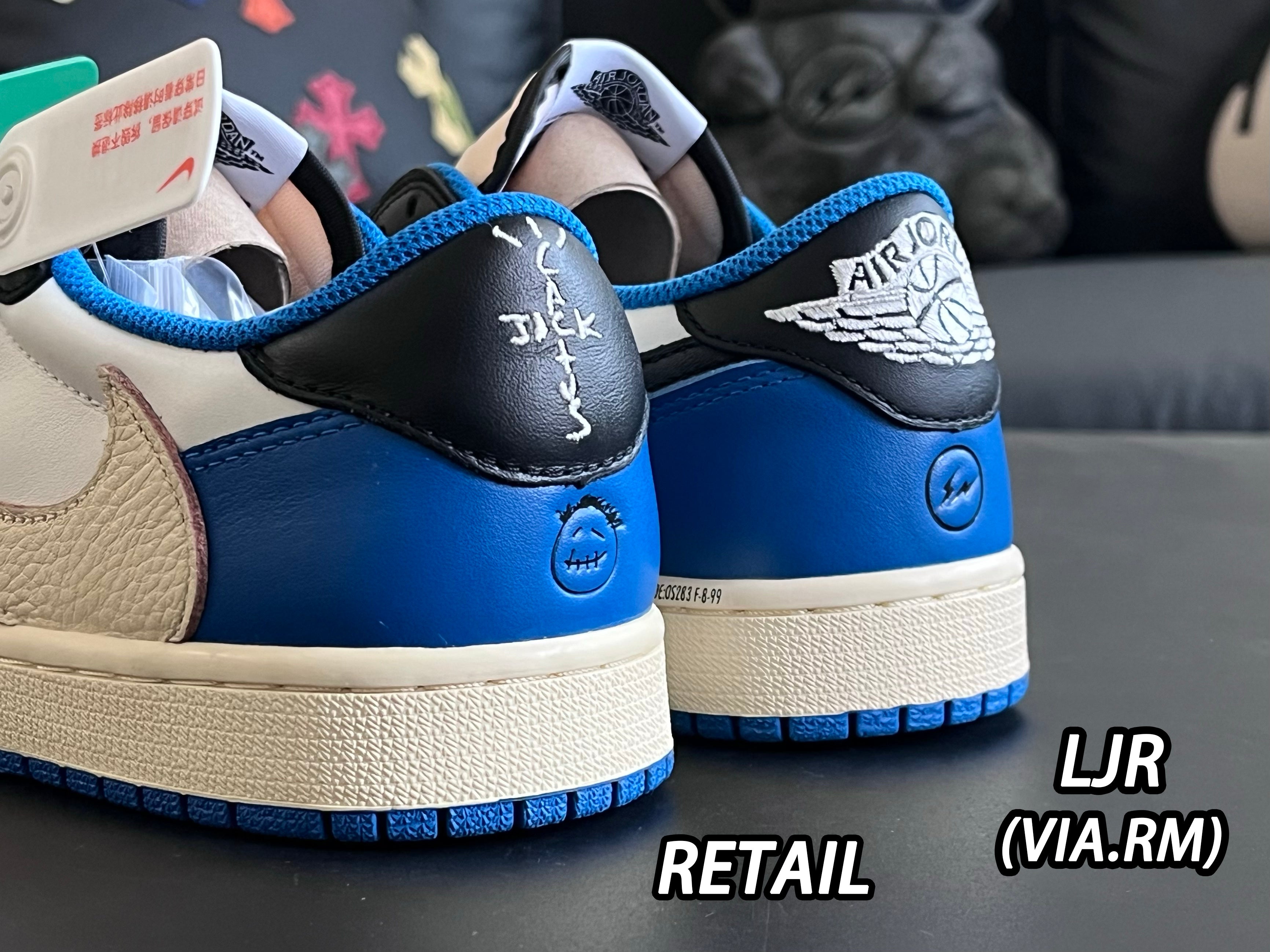 Jordan 1 Retro Low x Fragment Design x Travis Scott x 'Sail Black Military Blue'