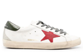 Golden Goose Super-Star 'Red Suede Star/Olive Leather Heel Tab'