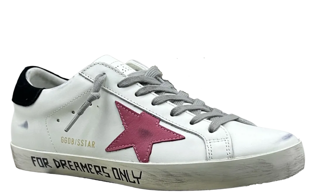 Golden Goose Super-Star 'Red Star/Black Tab with Text In The Midsole'