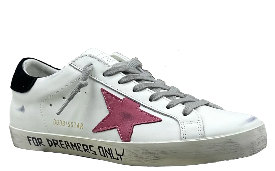 Golden Goose Super-Star 'Red Star/Black Tab with Text In The Midsole'