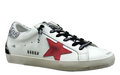 Golden Goose Super-Star 'Red Star/Silver Glitter & Leopard Print Heel Tab'