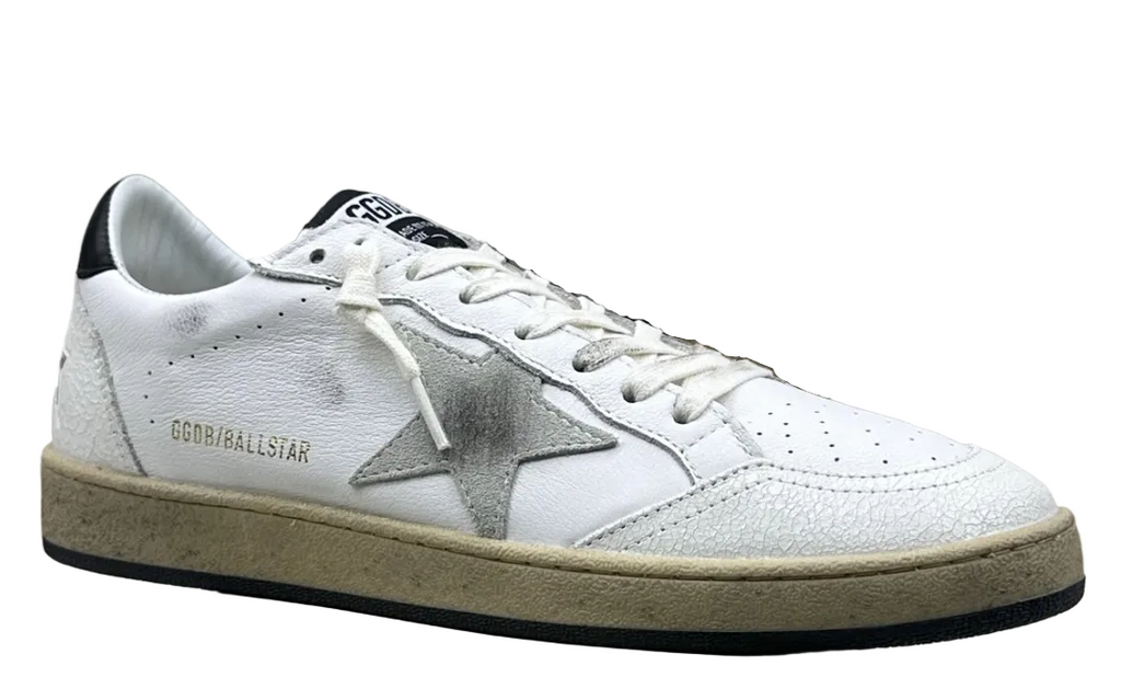 Golden Goose Ball-Star 'Grey Suede Star/Black Heel Tab'