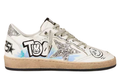 Golden Goose Ball-Star 'Silver Glitter Star & Heel Tab'