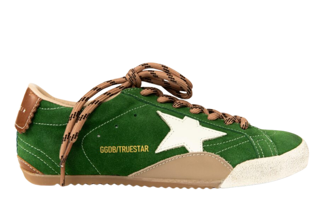 Golden Goose True-Star 'Green Suede White Leather Star/Brown Heel Tab'