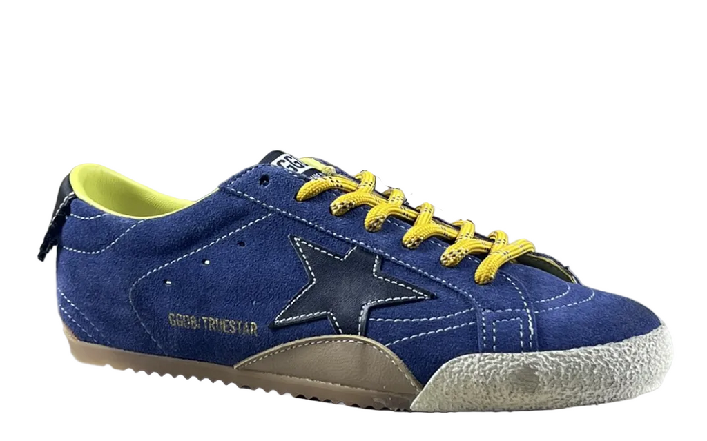Golden Goose True-Star 'Blue Suede Black Leather Star & Heel Tab'