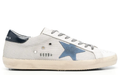 Golden Goose Super-Star 'White Mesh Light Blue Suede Star/Leather Black Heel Tab'