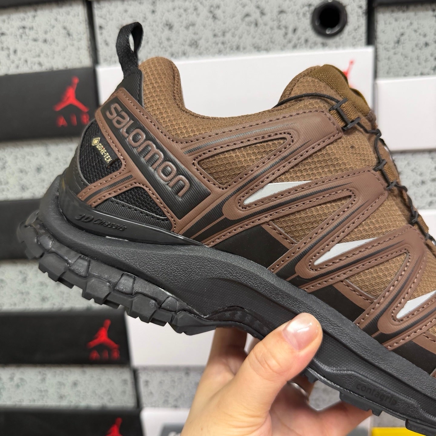 SALOMON-XA Pro 3D x And Wonder Gore-Tex 'Dark Earth Silver Reflective'