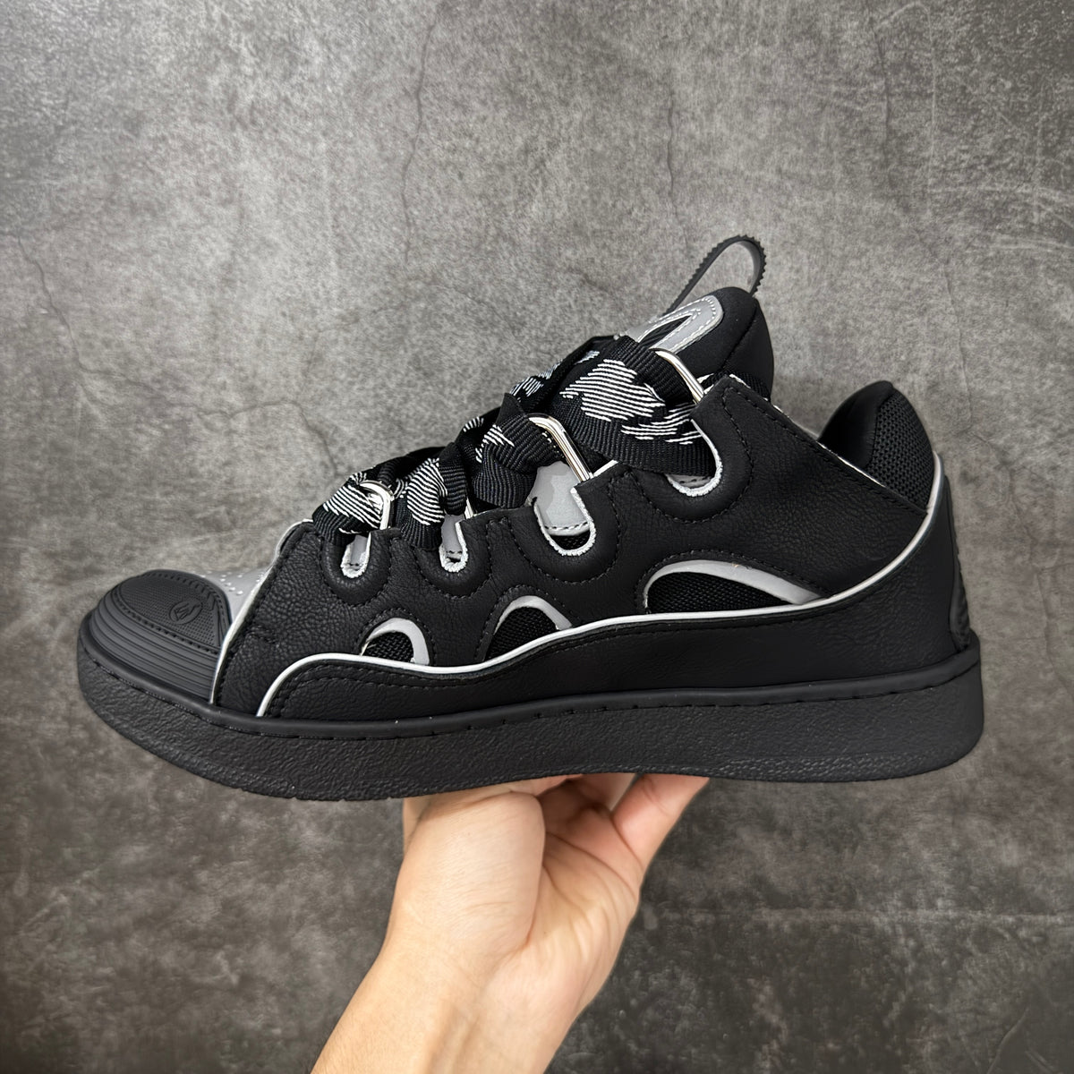 LANVIN CURB SNEAKER black and grey