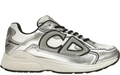 DIOR B30 SNEAKER White Mesh Silver-Tone Metallic Calfskin