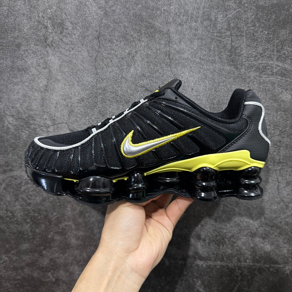 NIKE SHOX TLX Black/Dynamic Yellow/Metallic Silver
