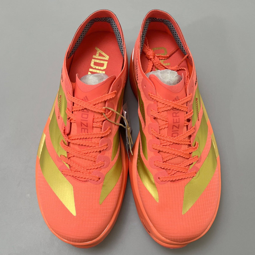 Adidas Adizero Adios Pro 5 bright coral-red and metallic gold