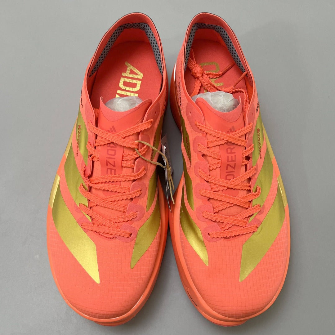 Adidas Adizero Adios Pro 5 bright coral-red and metallic gold