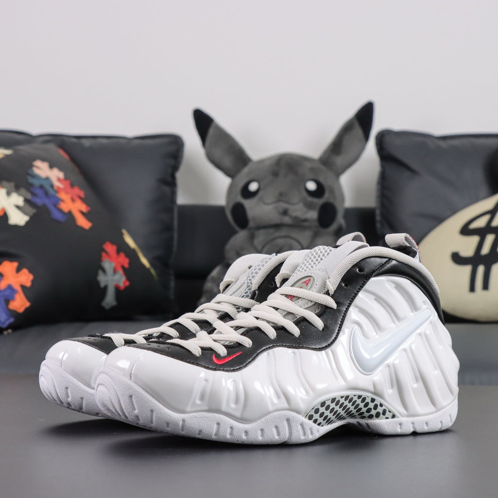 NIKE AIR  Foamposite Pro White Black University Red