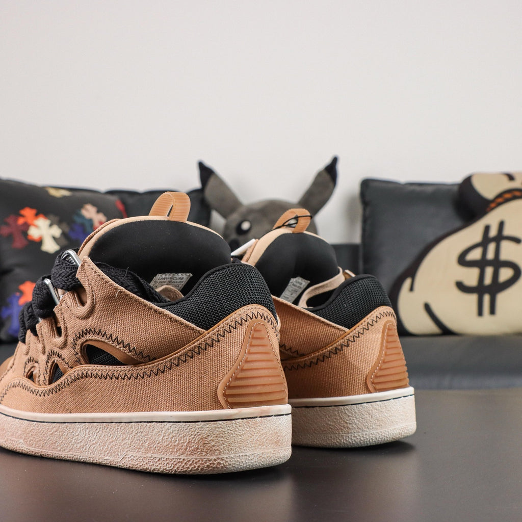 LANVIN CURB SNEAKER Camel/Amber