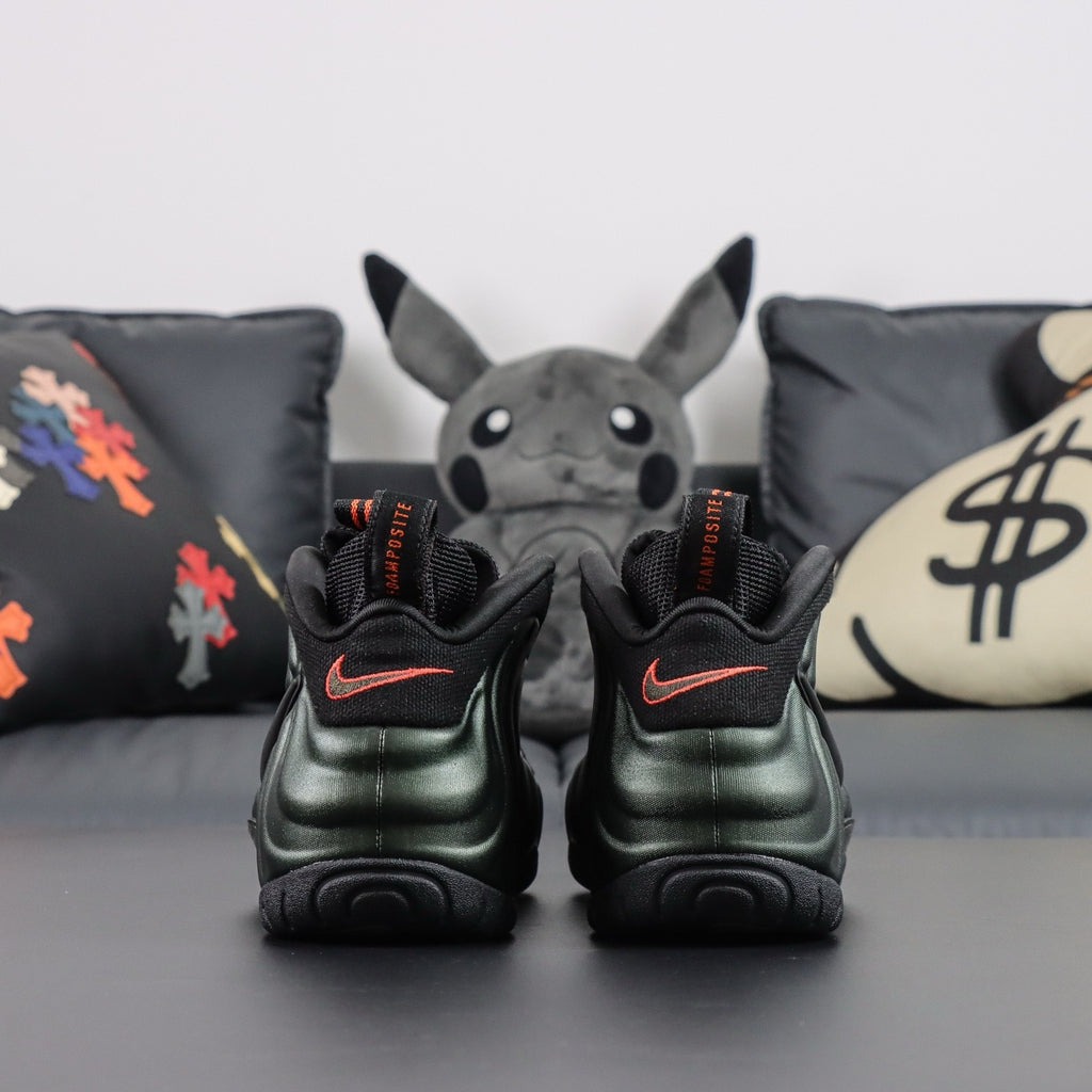 NIKE AIR  Foamposite Sequoia / Black – Team Orange