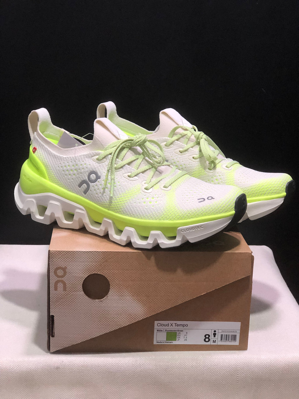 ON - CLOUD X TEMPO 1 ECLIPSE WHITE FLUORESCENT GREEN