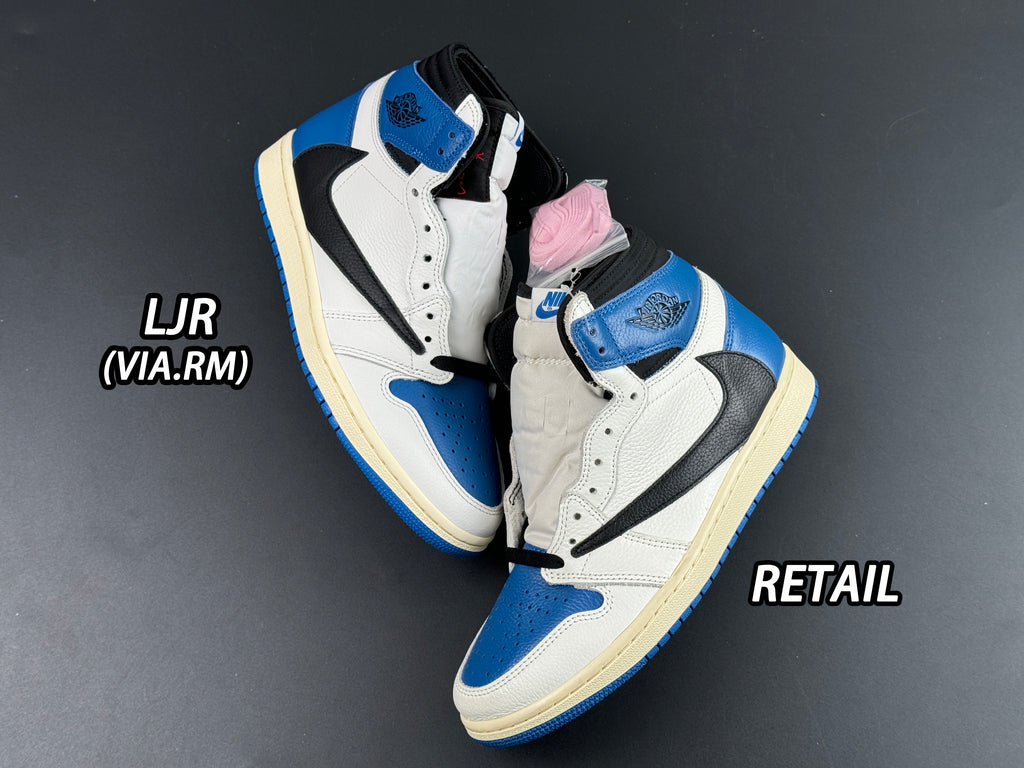 Jordan 1 Retro High x Fragment Design x Travis Scott 'Sail Black Military Blue'