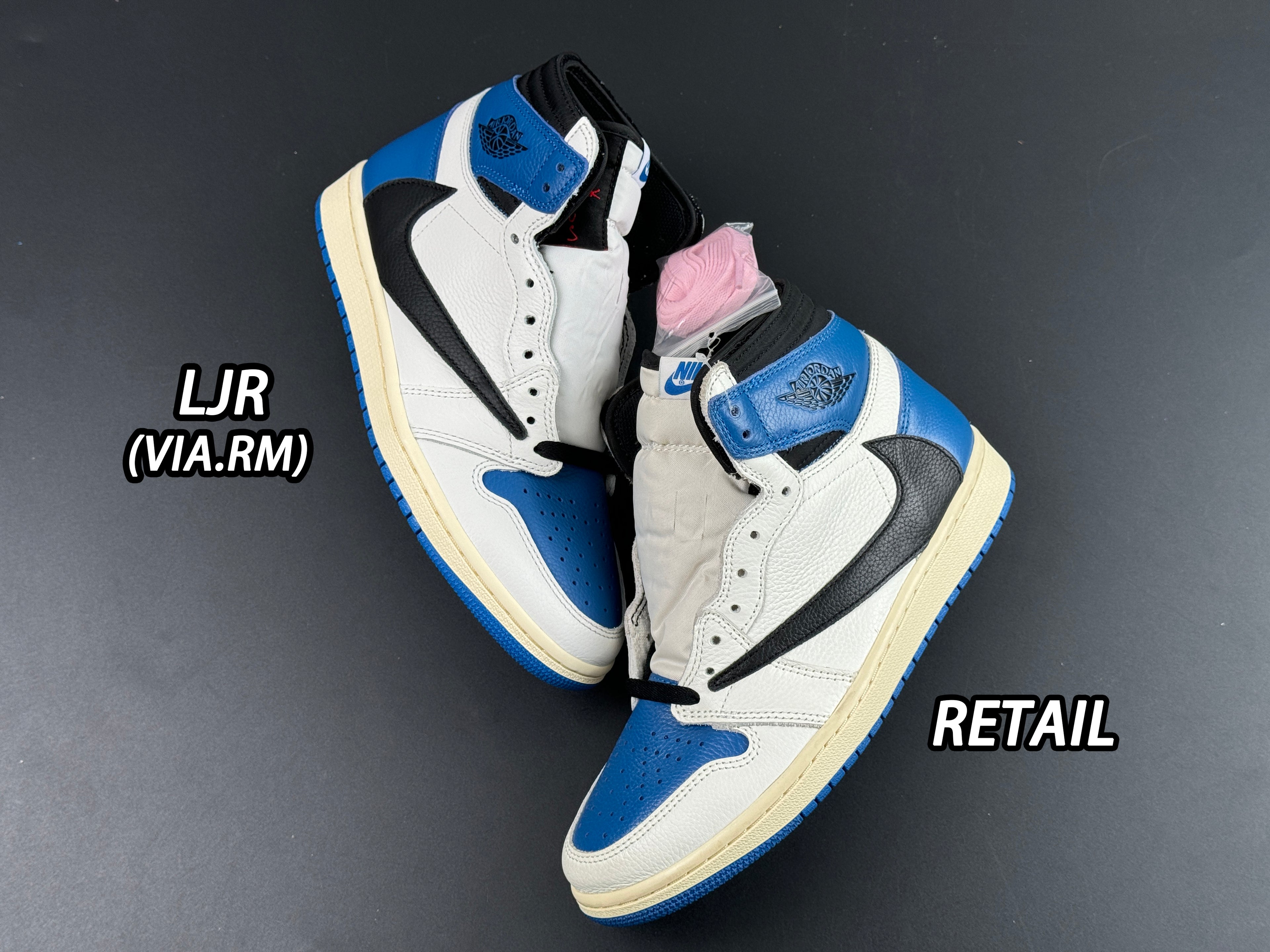 Jordan 1 Retro High x Fragment Design x Travis Scott 'Sail Black Military Blue'
