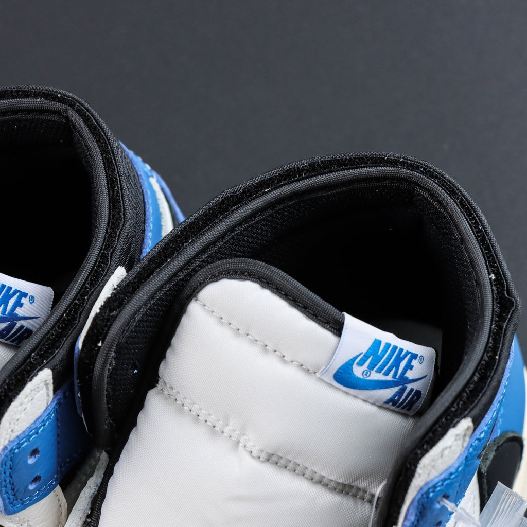 Jordan 1 Retro High x Fragment Design x Travis Scott 'Sail Black Military Blue