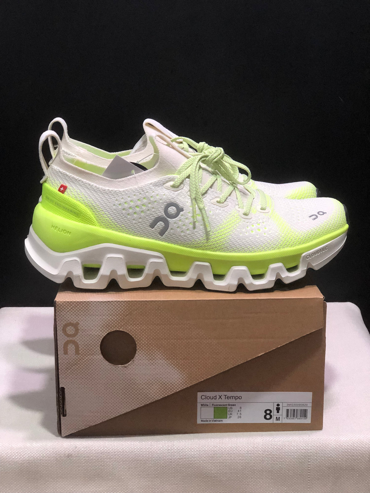ON - CLOUD X TEMPO 1 ECLIPSE WHITE FLUORESCENT GREEN