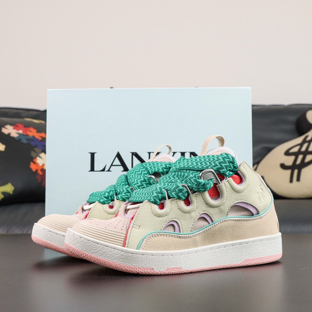 LANVIN CURB SNEAKER Beige Pink (Cream/Pink/Teal)