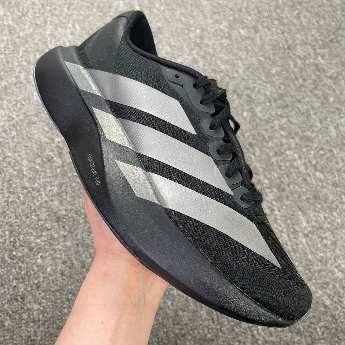 adidas Adizero Evo SL Core Black and Silver Metallic