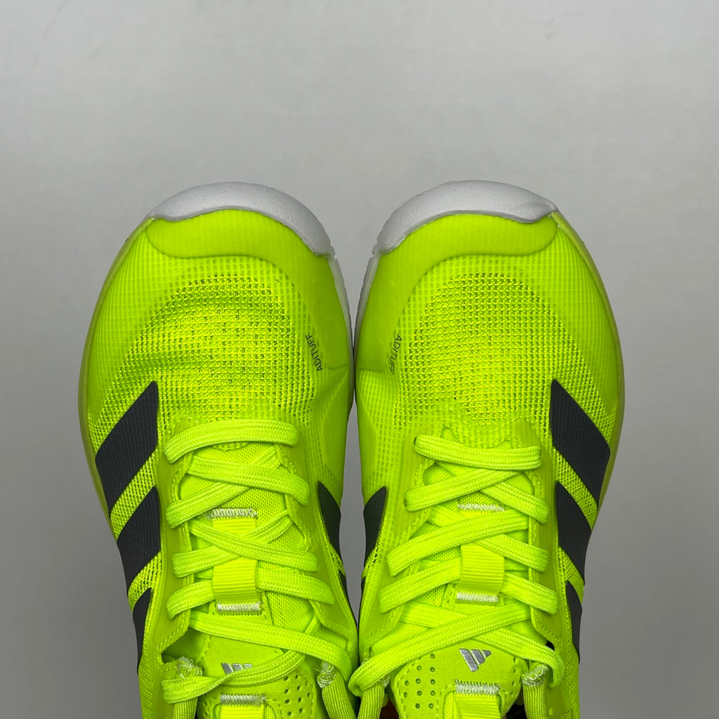 AD ADIZERO UBERSONIC 5 Tennis Shoes in the Lucid Lemon / Iron Metallic / Powder Yellow