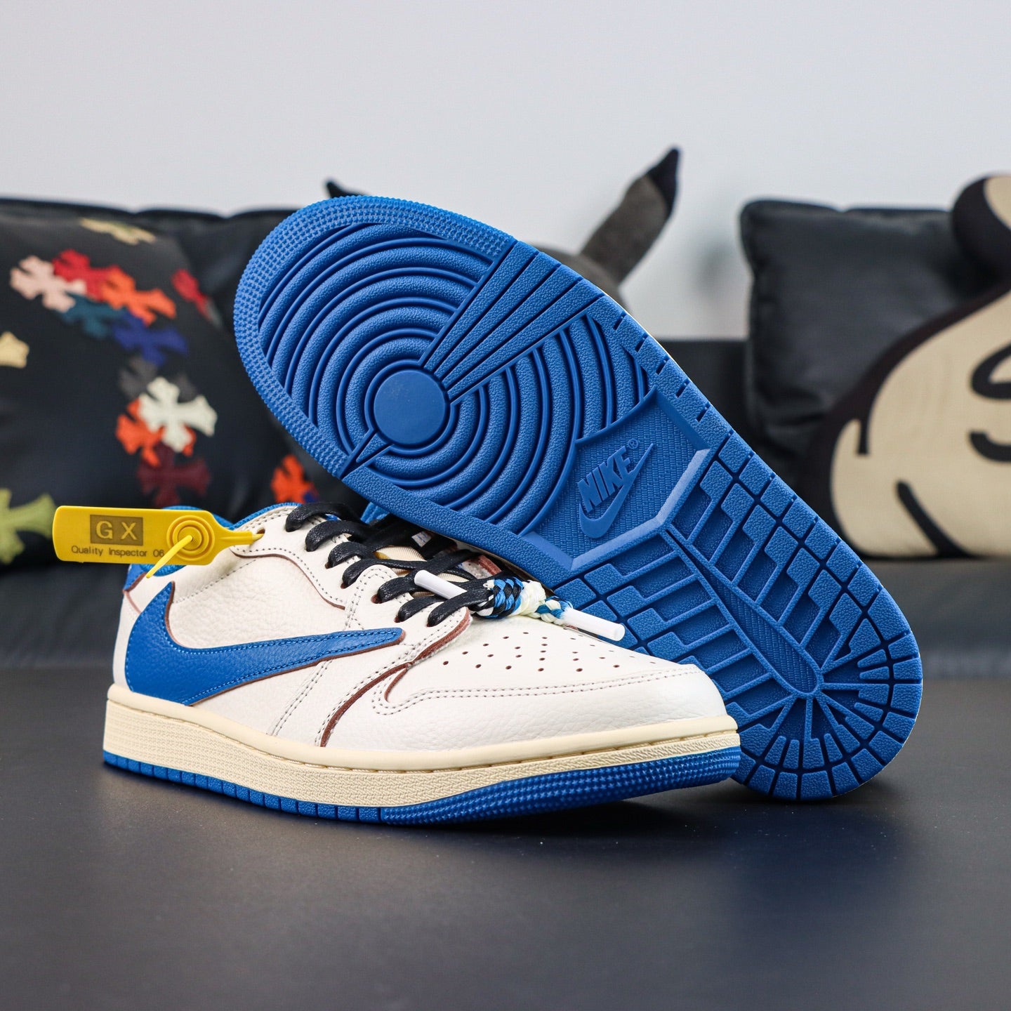 Jordan 1 Low x Travis Scott x Fragment 'Sail Military Blue'