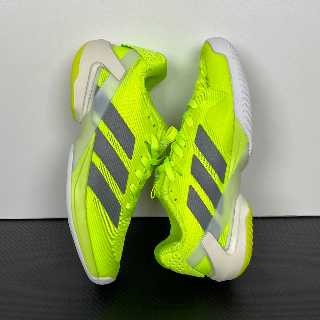AD ADIZERO UBERSONIC 5 Tennis Shoes in the Lucid Lemon / Iron Metallic / Powder Yellow