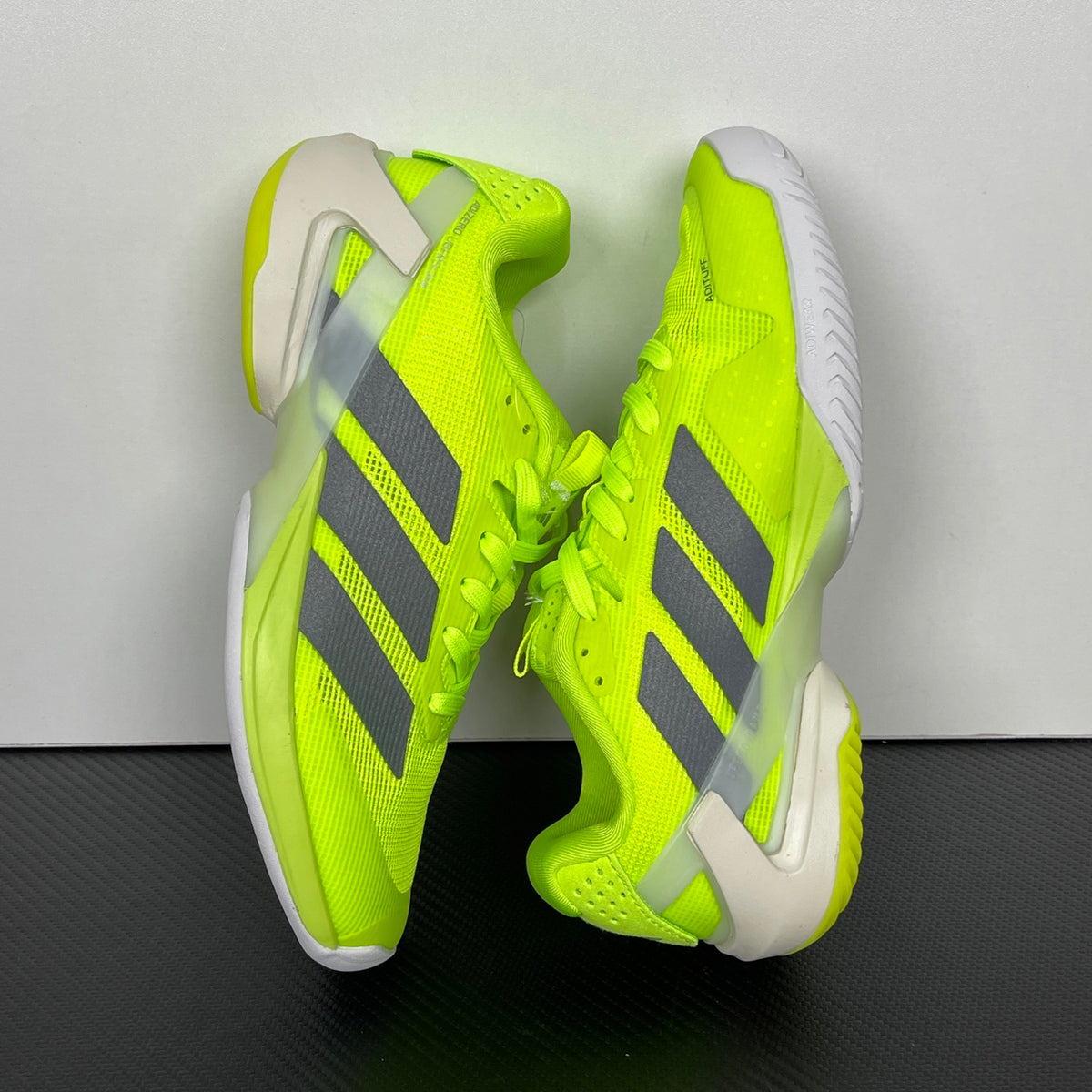 AD ADIZERO UBERSONIC 5 Tennis Shoes in the Lucid Lemon / Iron Metallic / Powder Yellow