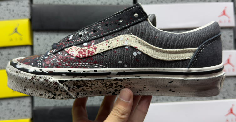 VANS SK8-LOW PAINT SPLATTER CHARCOAL GREY