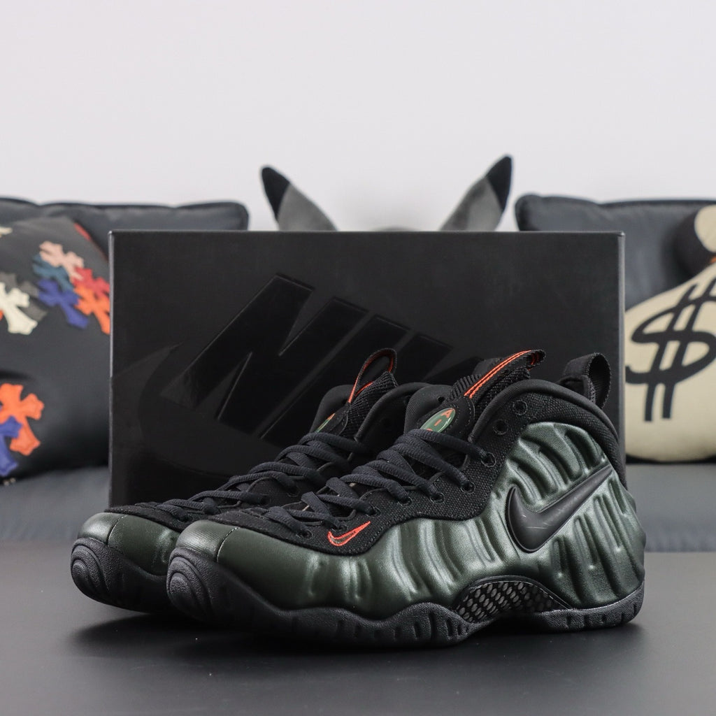 NIKE AIR  Foamposite Sequoia / Black – Team Orange