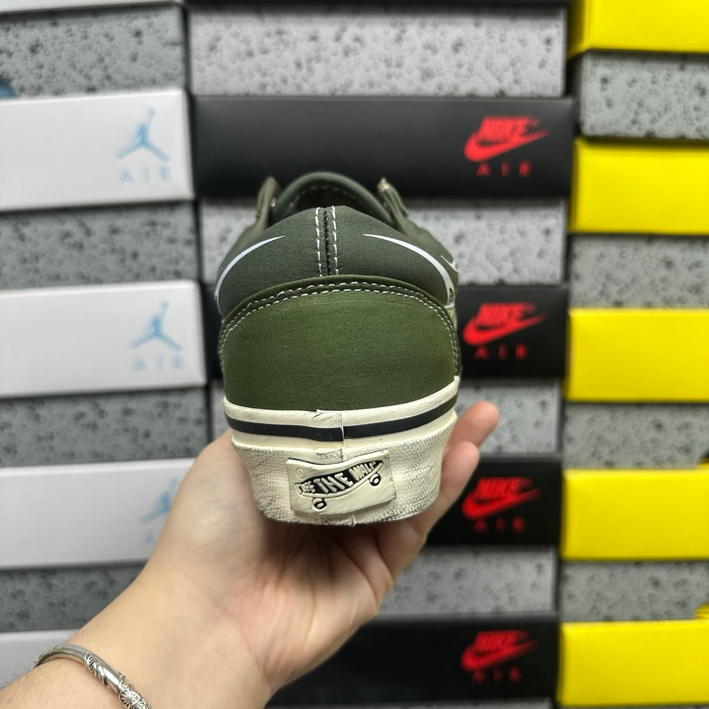 VANS OLD SKOOL ARCHIVE FLAME DARK GREEN WHITE
