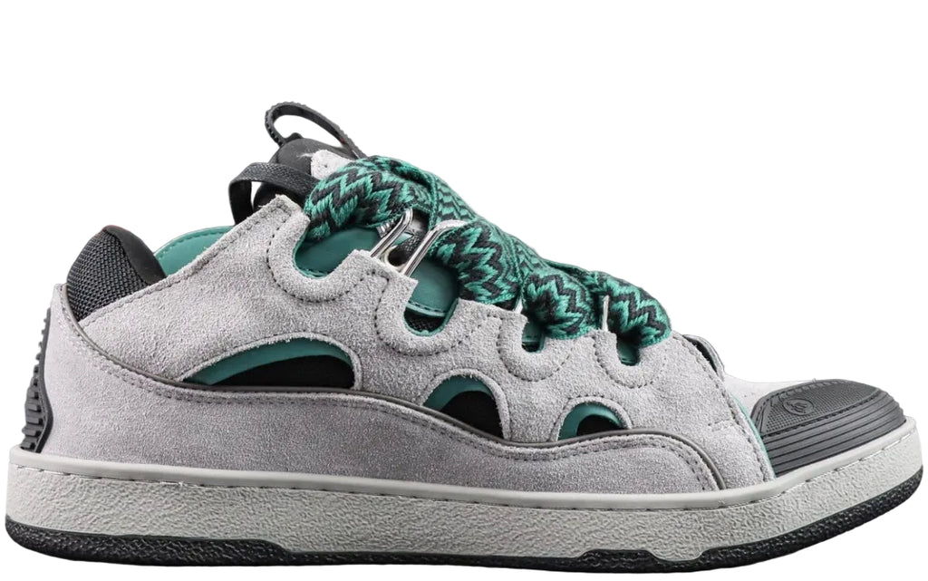 LANVIN CURB SNEAKER grey, dark green, and pink