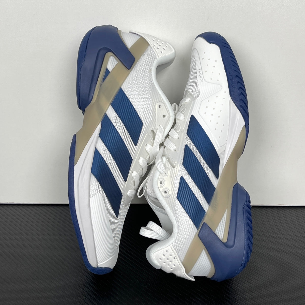 AD ADIZERO UBERSONIC 5 Tennis Shoes in the Cloud White / Dark Blue