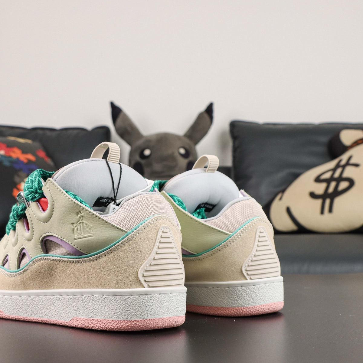 LANVIN CURB SNEAKER Beige Pink (Cream/Pink/Teal)