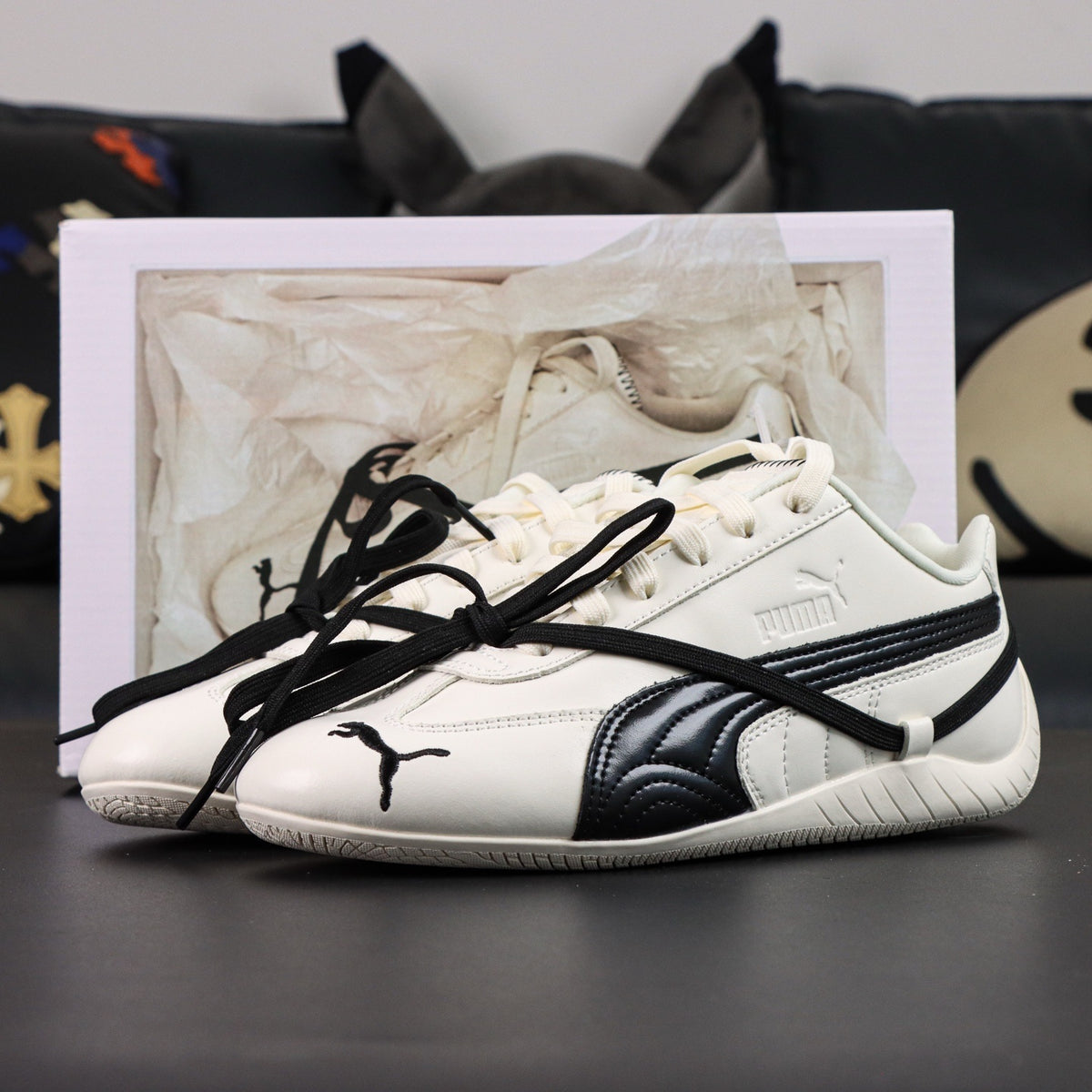 PUMA x ROSÉ Speedcat Lea Warm White and Puma Black