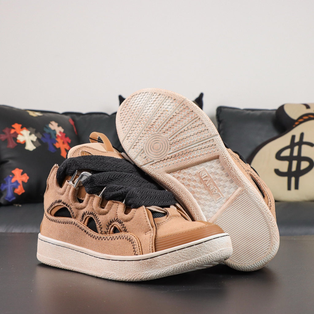 LANVIN CURB SNEAKER Camel/Amber