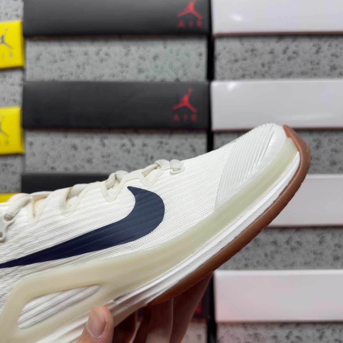 NIKE COURT AIR ZOOM VAPOR PRO12 HC Summit White Phantom Gum Medium Brown Binary Blue