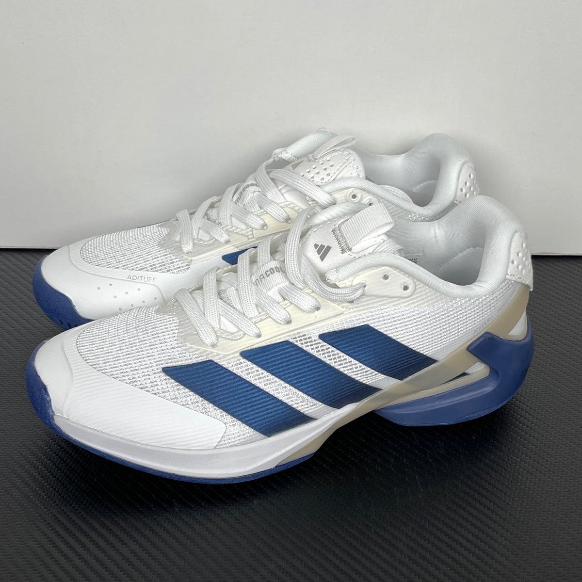 AD ADIZERO UBERSONIC 5 Tennis Shoes in the Cloud White / Dark Blue