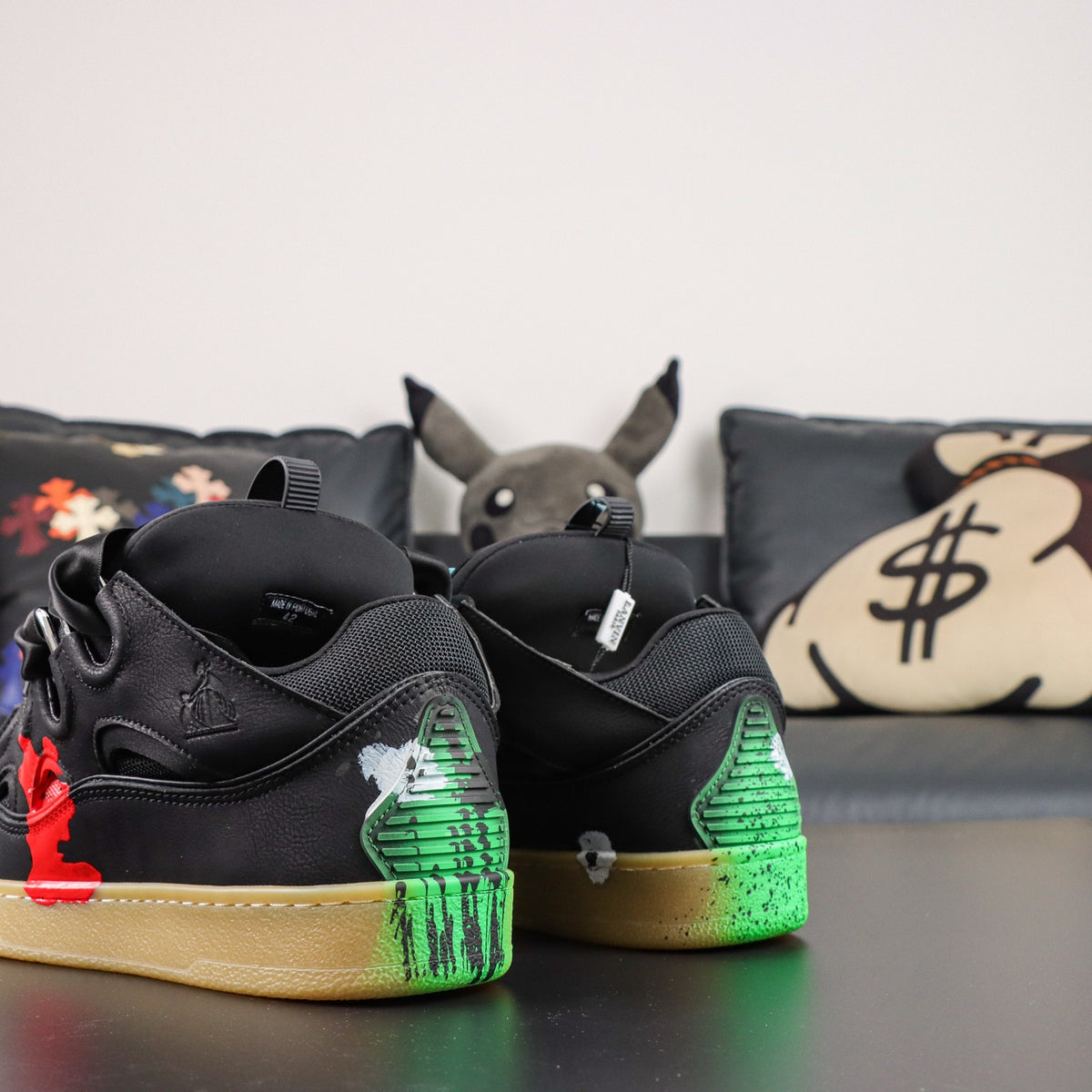 LANVIN CURB SNEAKER X Gallery Dept 'Paint Drip - Black'