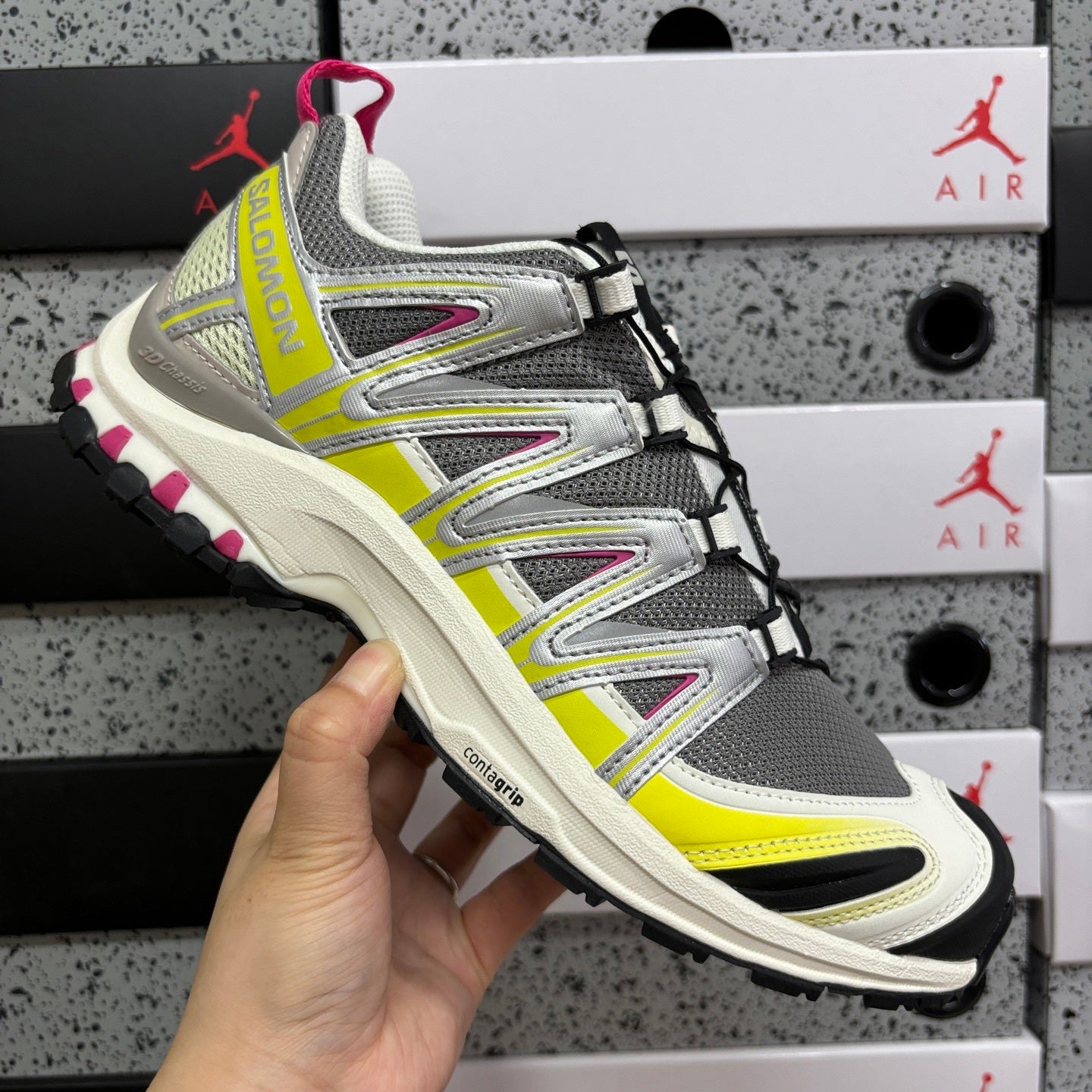 SALOMON-XA Pro 3D 'Sharkskin Sulphur Spring'