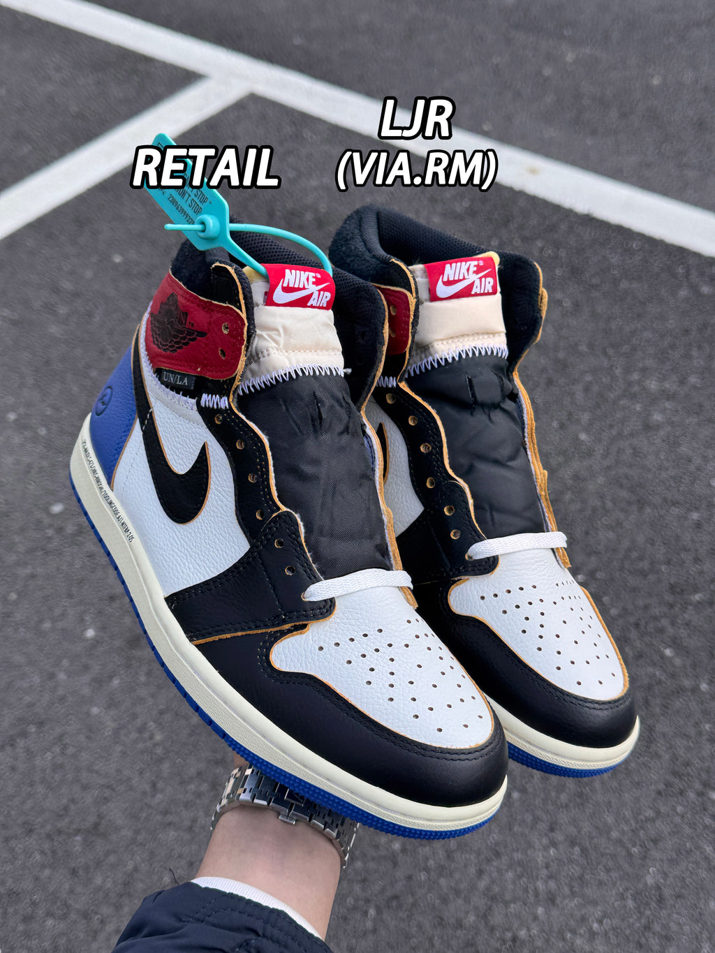 Jordan 1 Retro High x Fragment x Union LA OG SP 'Varsity Red Sport Royal'