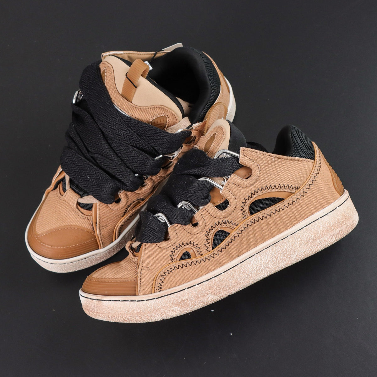 LANVIN CURB SNEAKER Camel/Amber