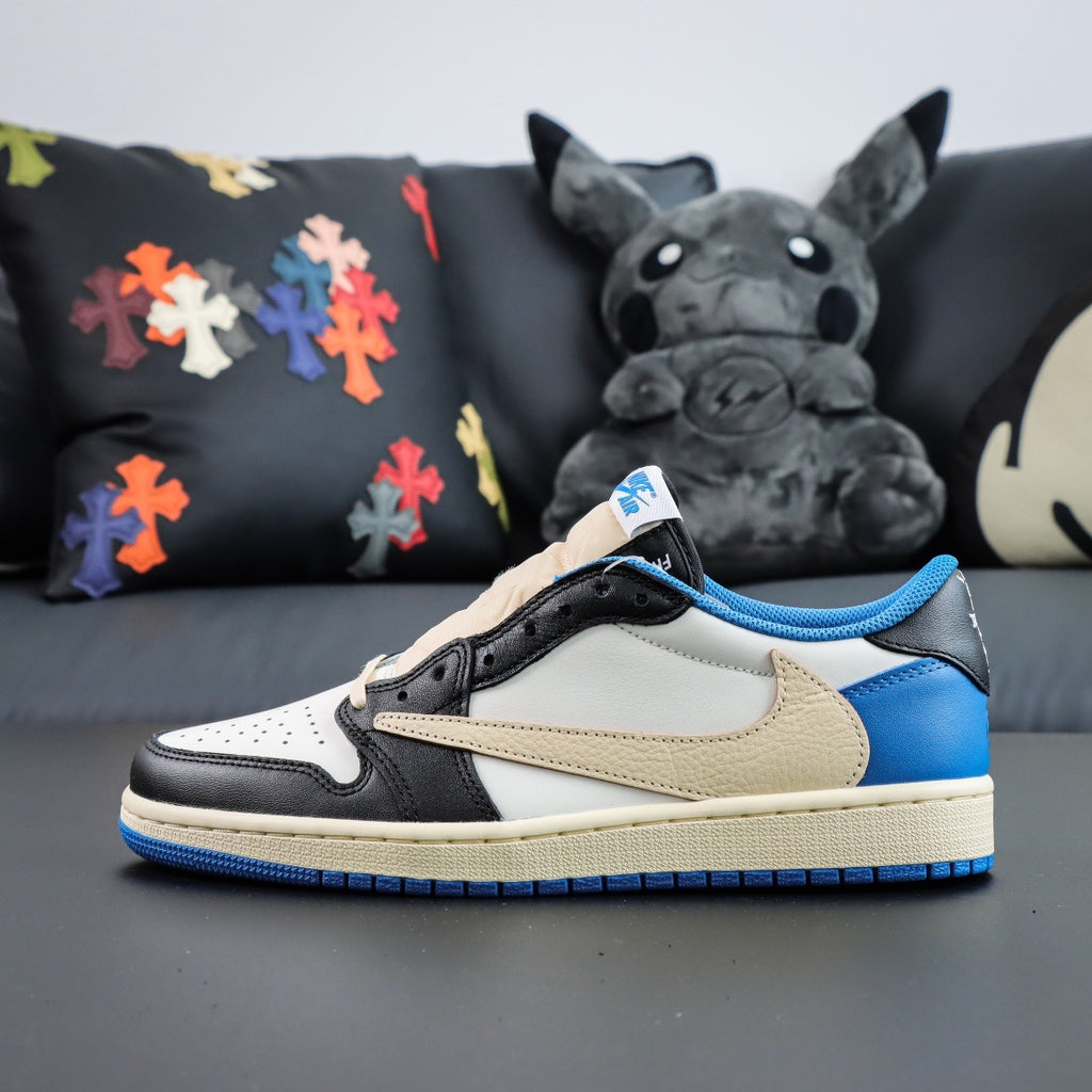 Jordan 1 Retro Low x Fragment Design x Travis Scott x 'Sail Black Military Blue'