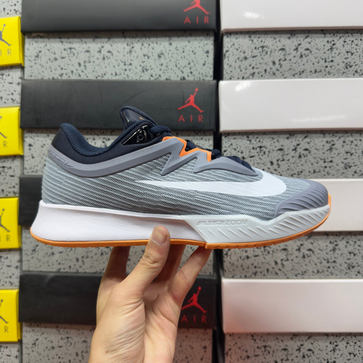 NIKE COURT AIR ZOOM VAPOR PRO 3 HC Clay Ashen Slate Obsidian Light Armory Blue Football Grey