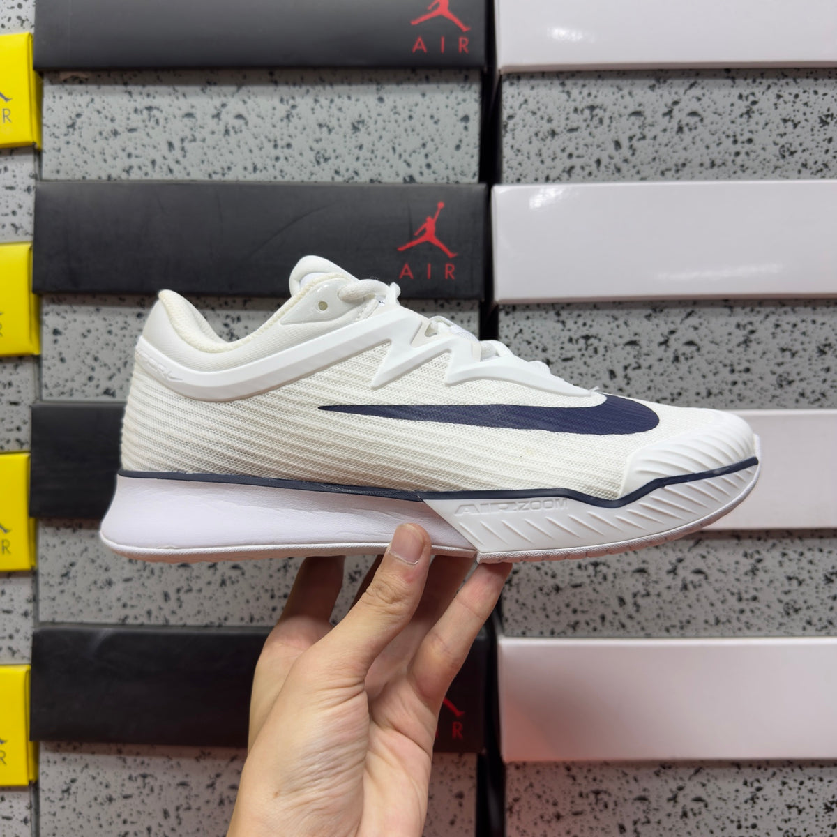 NIKE COURT AIR ZOOM VAPOR PRO 3 HC White Midnight Navy