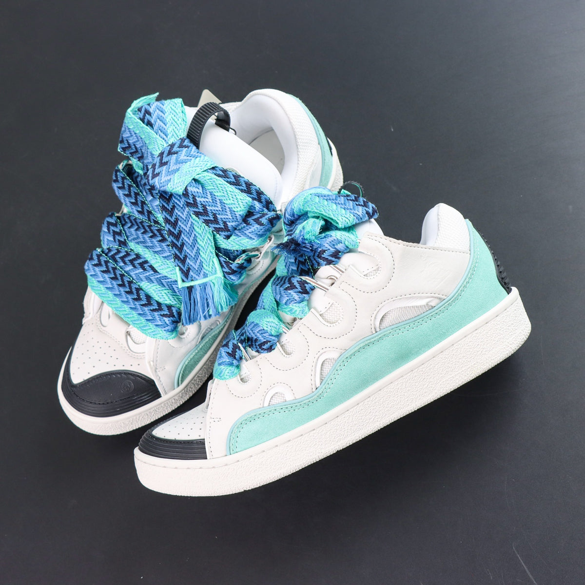 LANVIN SNEAKER white, blue, and green