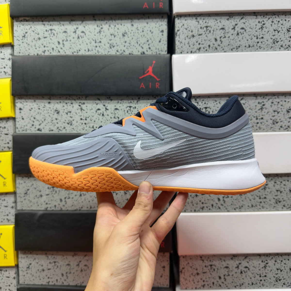 NIKE COURT AIR ZOOM VAPOR PRO 3 HC Clay Ashen Slate Obsidian Light Armory Blue Football Grey